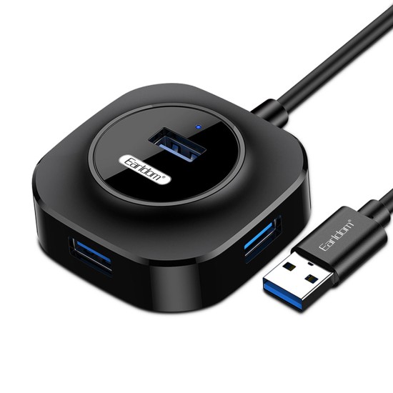 USB хъб Earldom ET-HUB06, USB 2.0, 4 Порта, Черен  