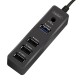 USB хъб Earldom ET-HUB07, USB 3.0, 4 Порта, Черен 