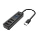 USB хъб Earldom ET-HUB08, Type-C, 4 Порта,, Черен